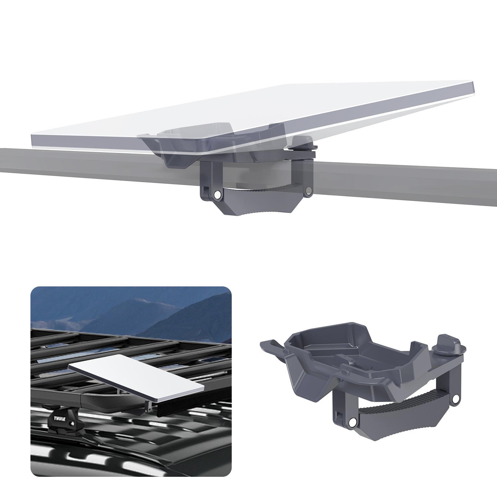 Starlink Mini Roof Rack Mobility Mount – Universal Clamp for Single Bar Racks EDUP