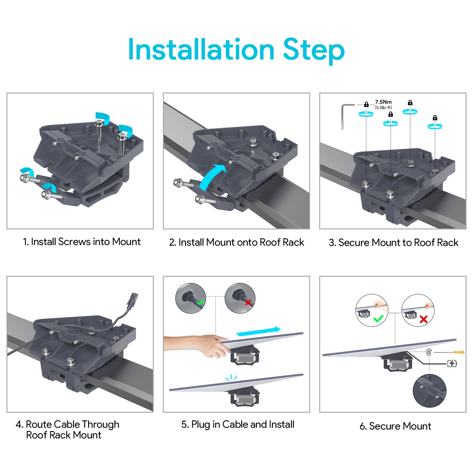 Starlink Gen 3 Roof Rack Mobility Mount – Heavy-Duty Adjustable Clamp for Flat & Aero Bars