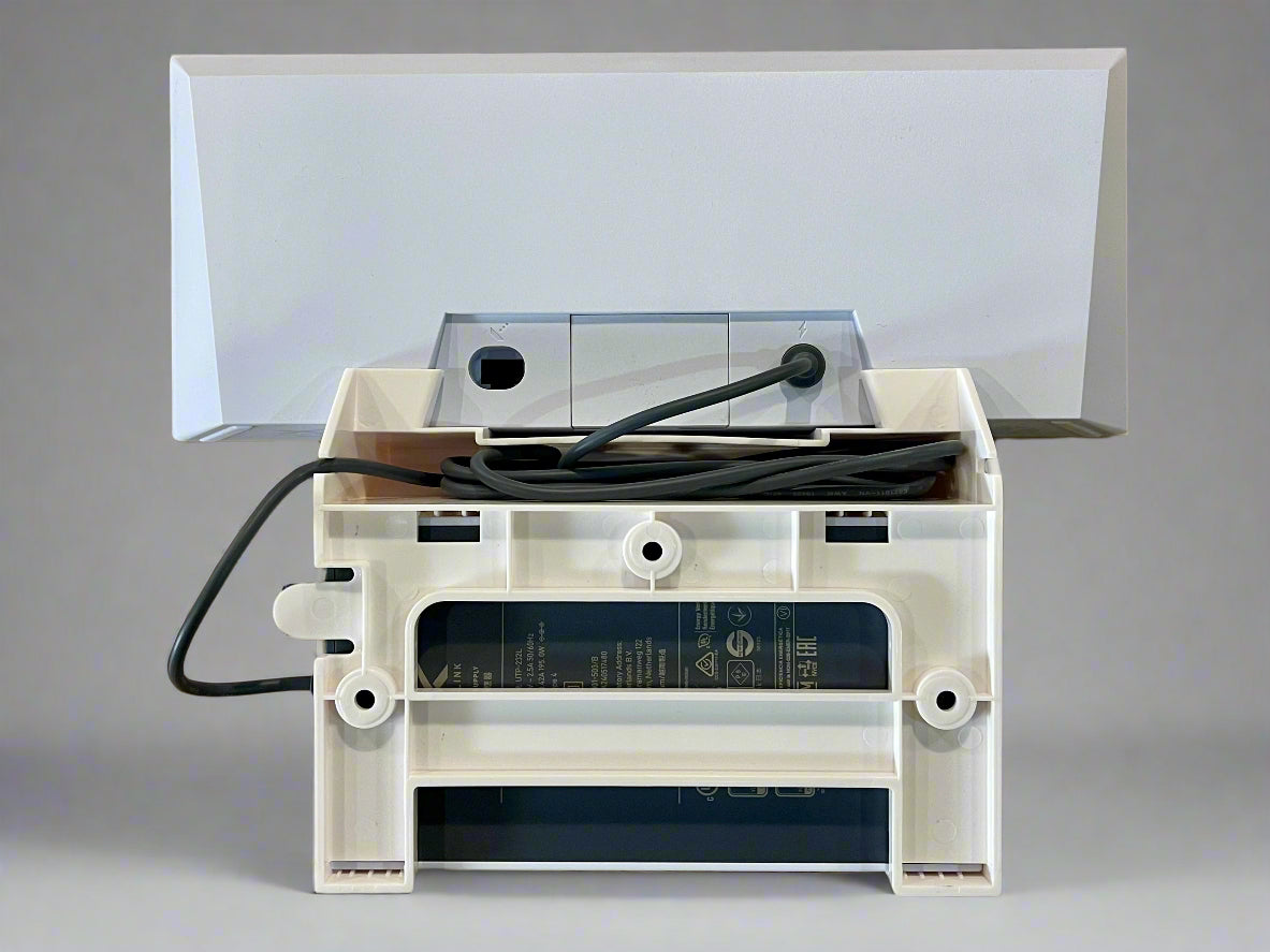 Moulded plastic wall mount holder for Starlink Gen 3 router & 56V power supply – white all-in-one design SpaceTek - Starlink Mounts & Accessories