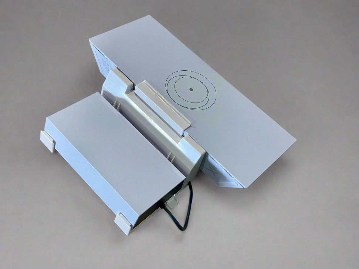 Moulded plastic wall mount holder for Starlink Gen 3 router & 56V power supply – white all-in-one design SpaceTek - Starlink Mounts & Accessories