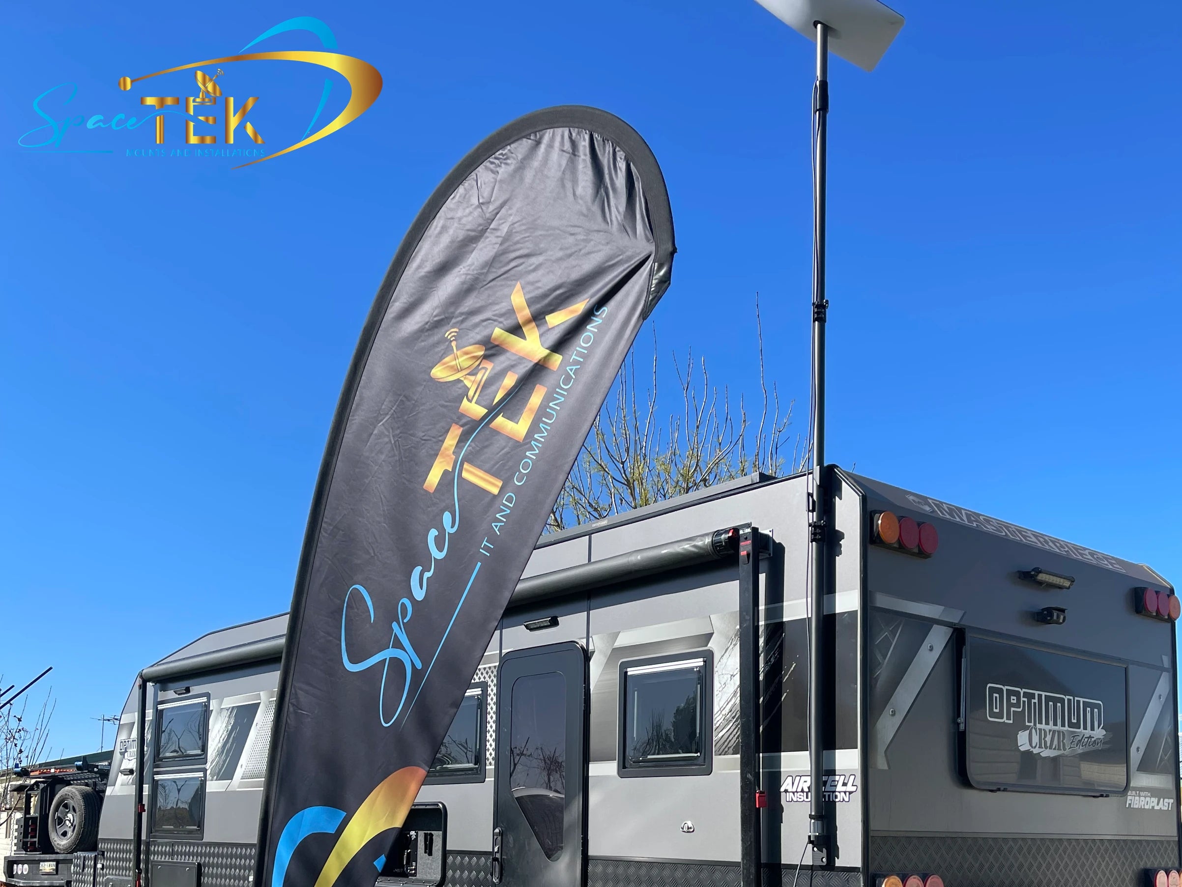 Carbon Fibre Telescopic RV Mount for Starlink Mini SpaceTek - Starlink Mounts & Accessories