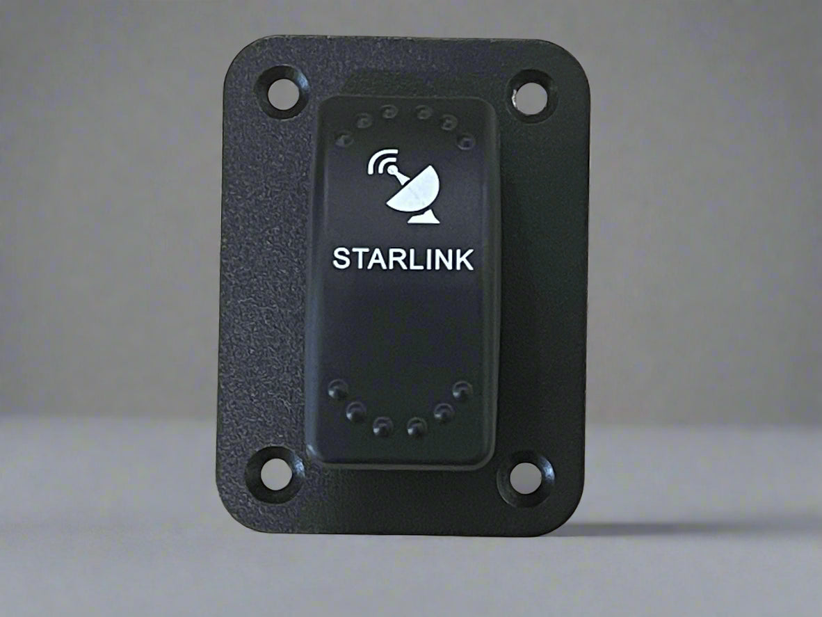 Starlink DC 3-Pole Rocker Switch – Blue LED with Mounting Plate Options (12V 20A / 24V 10A) SpaceTek - Starlink Mounts & Accessories