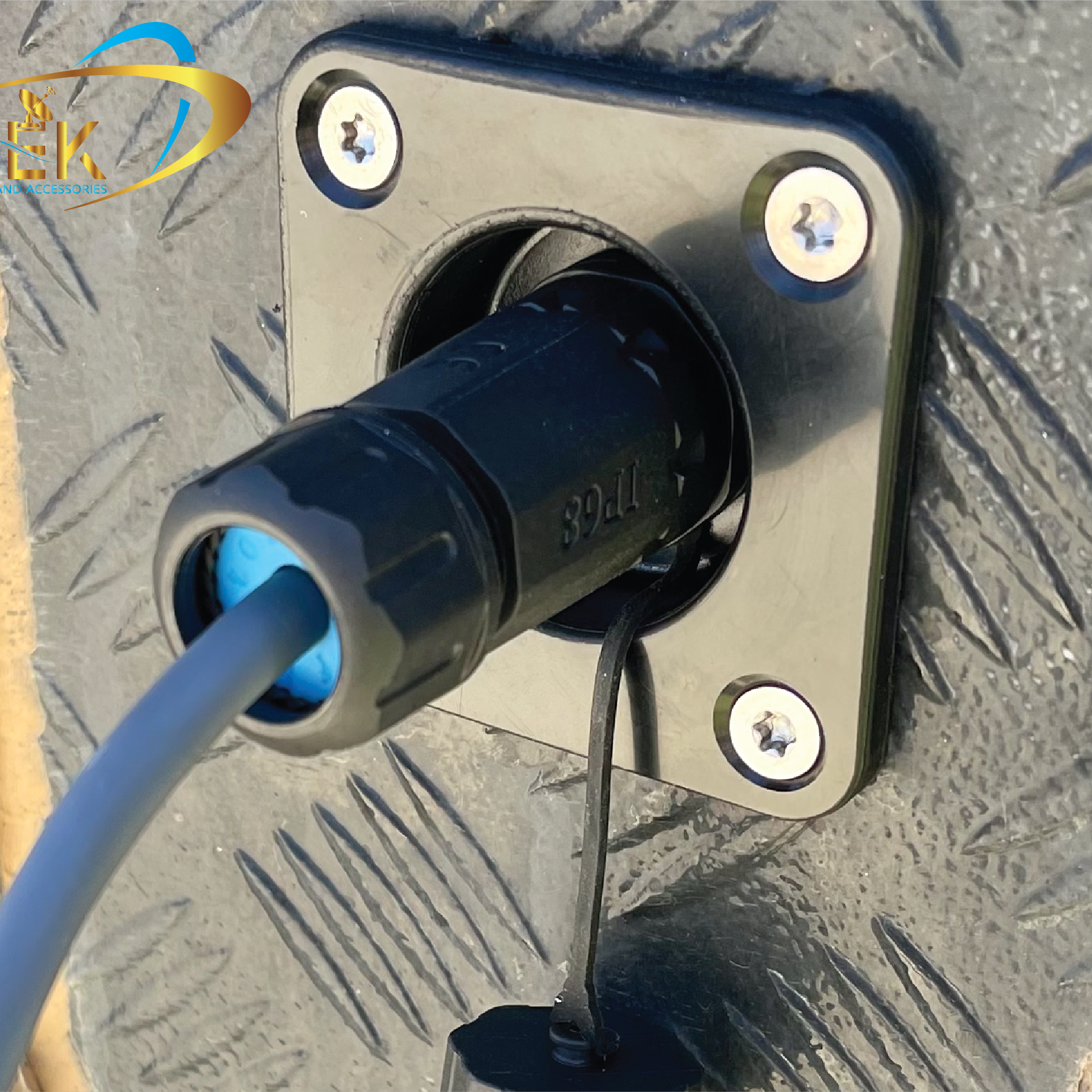 Caravan RV - Gen 3 RJ45 Recessed Data Socket for Starlink (WITH Backing Plate) SpaceTek