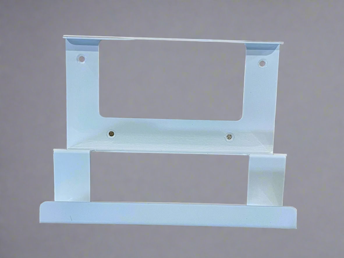Powder-coated metal wall mount holder for Starlink Gen 3 router & 56V power supply – white finish SpaceTek - Starlink Mounts & Accessories