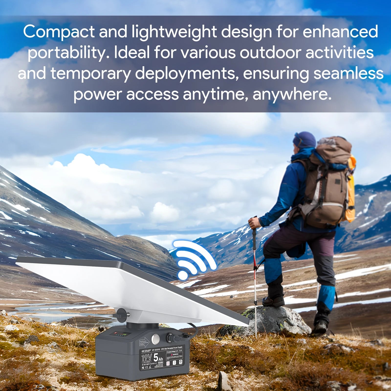 Portable Power Pack for Starlink Mini – 19V 5Ah Li-Ion | Up to 3.5 Hours Runtime | Includes AC Charger EDUP