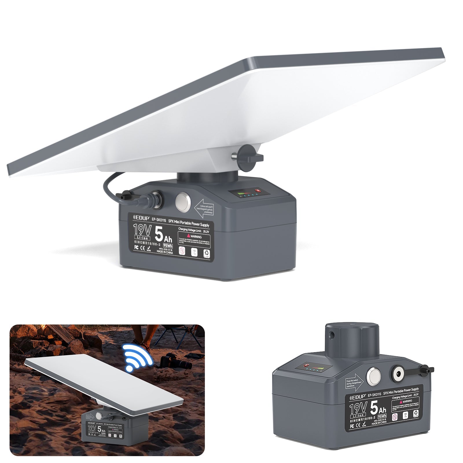 Portable Power Pack for Starlink Mini – 19V 5Ah Li-Ion | Up to 3.5 Hours Runtime | Includes AC Charger EDUP