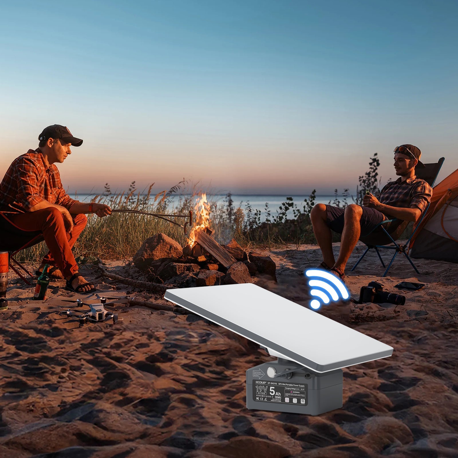 Portable Power Pack for Starlink Mini – 19V 5Ah Li-Ion | Up to 3.5 Hours Runtime | Includes AC Charger EDUP