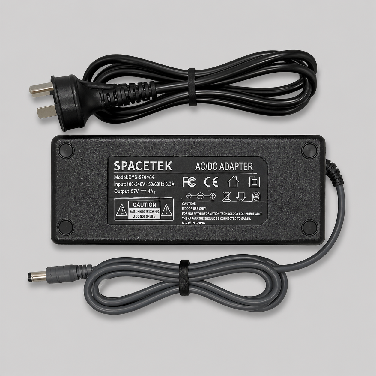 Spacetek Gen 3 AC power Supply replacement with sepcifications and power cords.