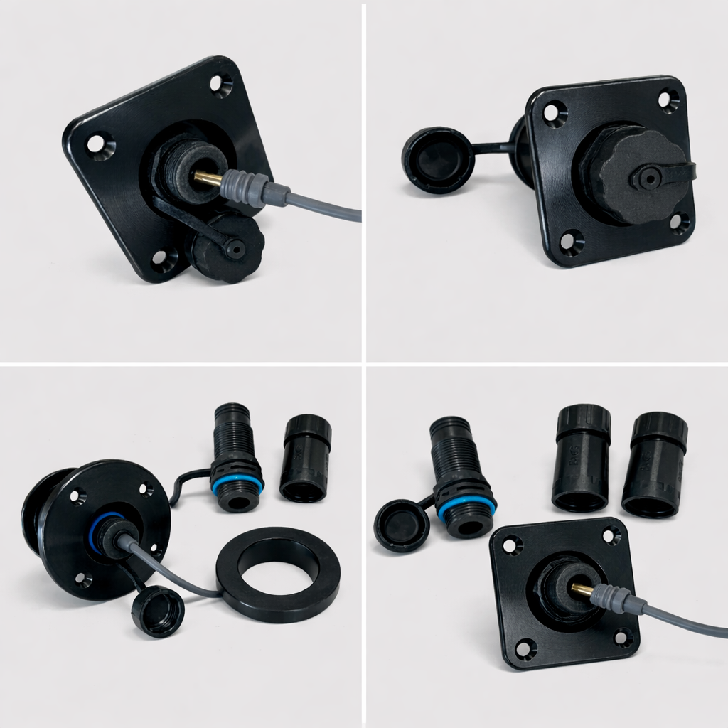 Recessed Starlink Mini DC Socket (WITH Backing Plate) – Neat and Waterproof Power Solution for Caravans and RVs SpaceTek - Starlink Mounts & Accessories