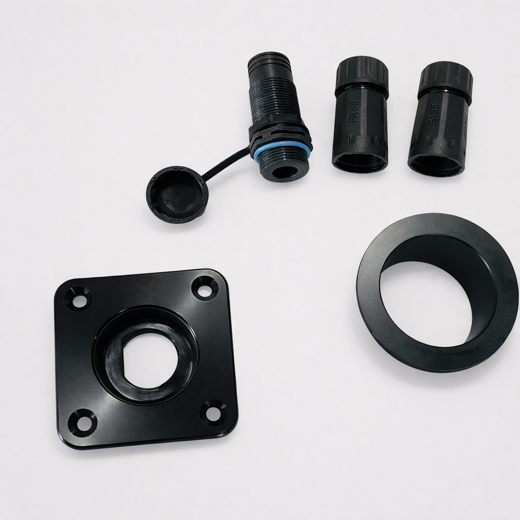 Starlink Mini Recessed DC Socket Top View Square Spacetek Caravan RV Solution