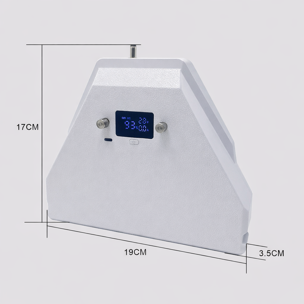 Starlink Mini Removable Battery on white background showing dimensions