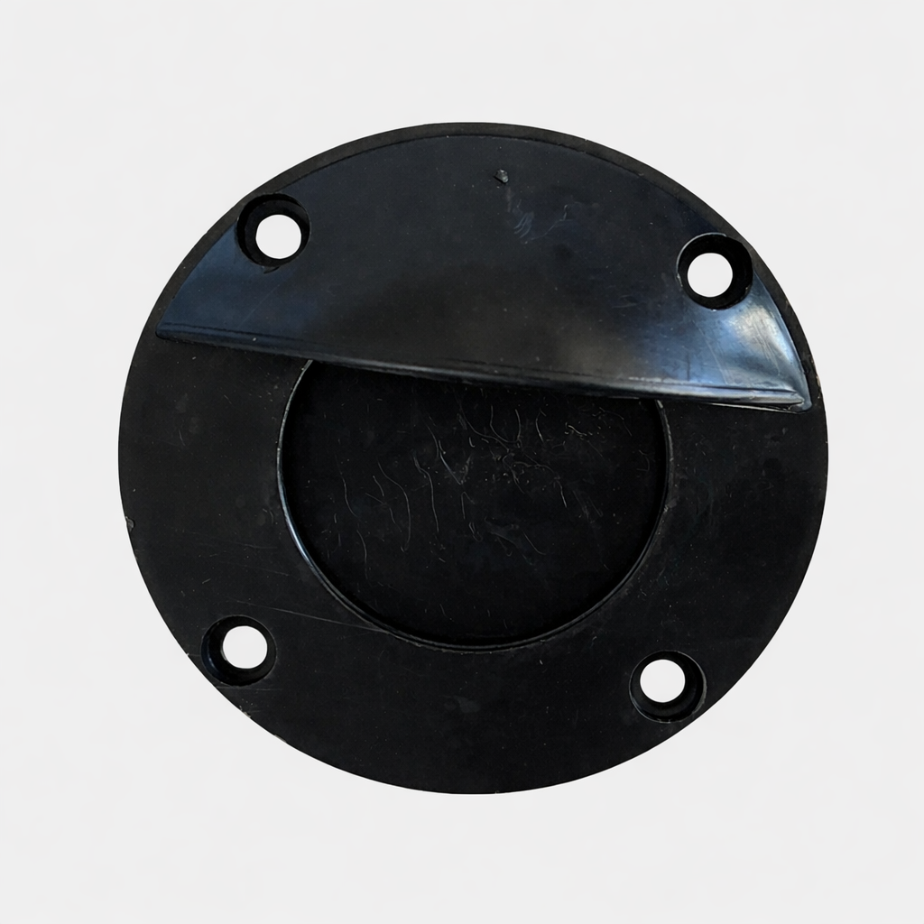 Black cable access bung kit with threaded base and sealing cap for outdoor and Starlink installations