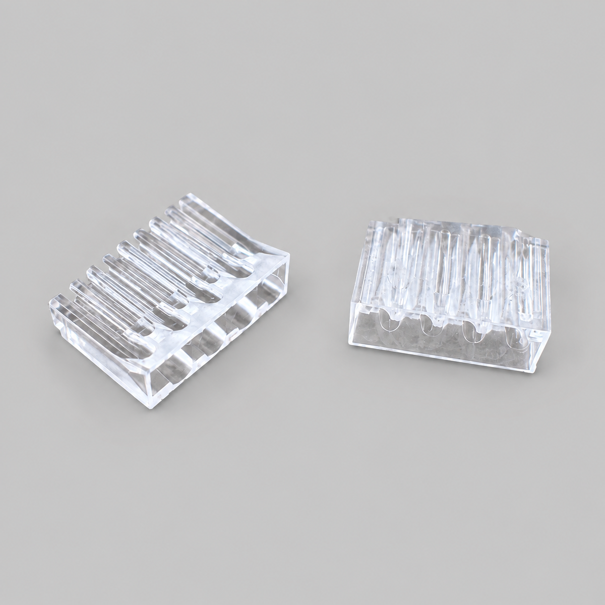 Clear RJ45 strain relief boot pieces included with the Cat6A shielded plug repair pack