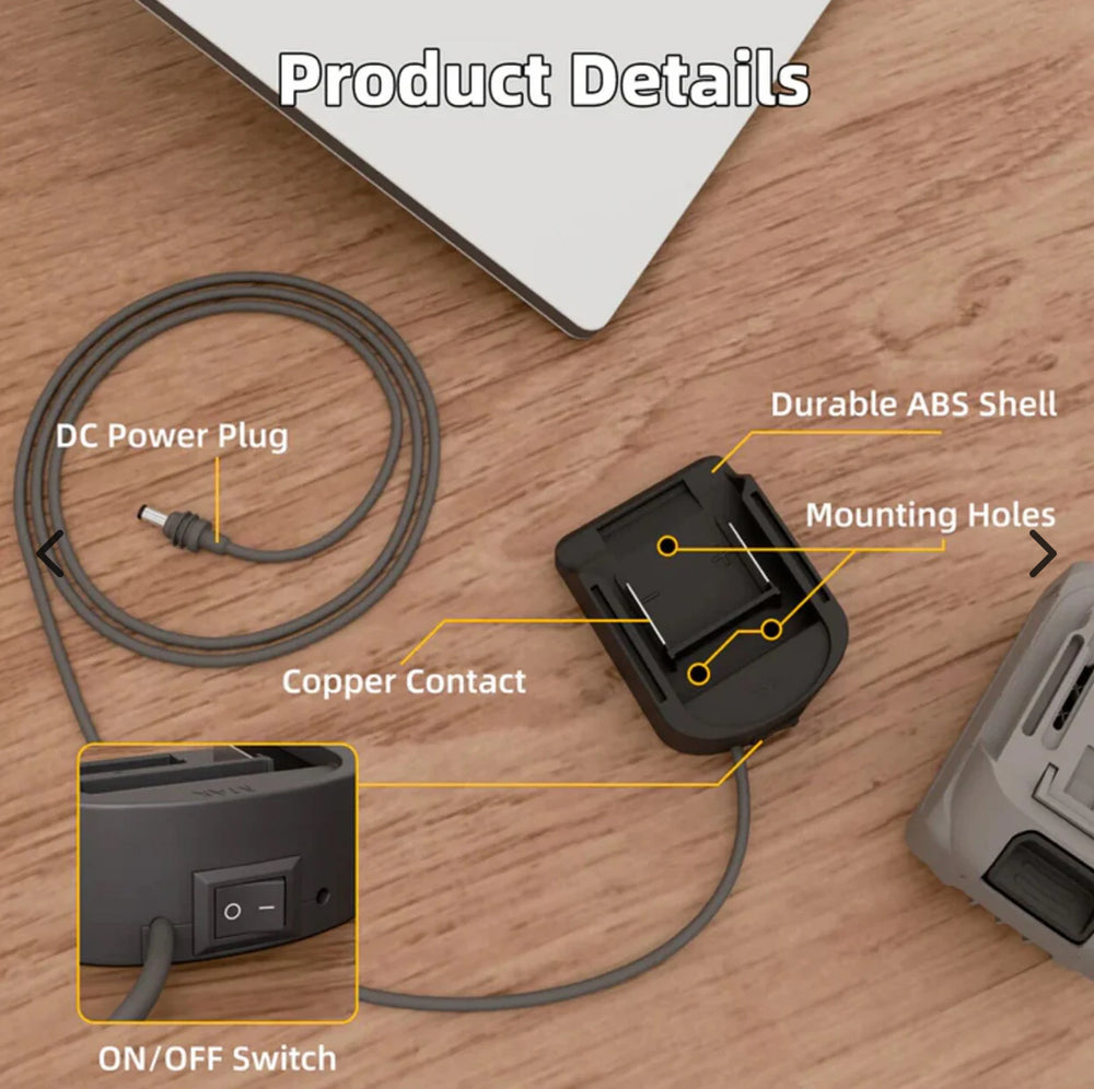 Starlink Mini Makita 18V Battery Adapter β Heavy Duty 14AWG Cable SpaceTek - Starlink Mounts & Accessories