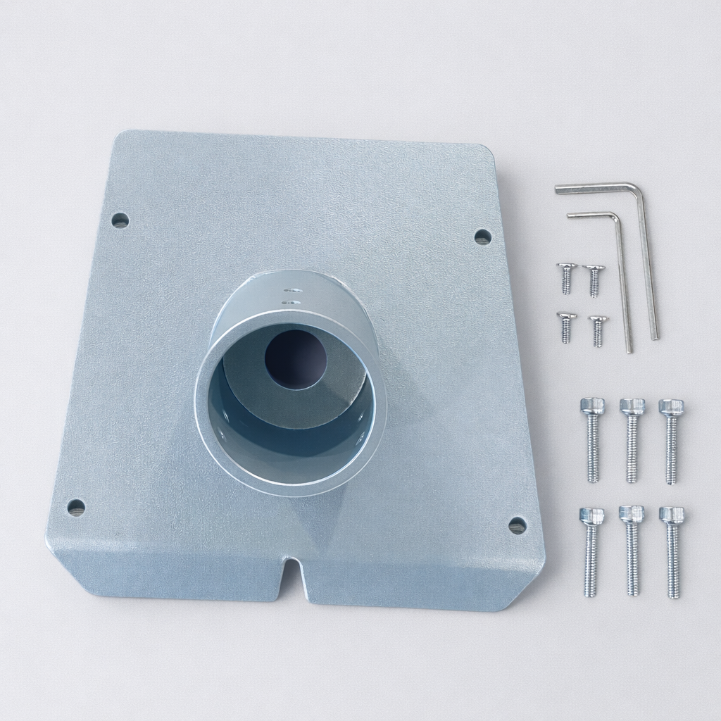 Rear mounting plate adaptor with angled aluminium reinforcement for Spacetek Starlink Gen 3 Performance installations