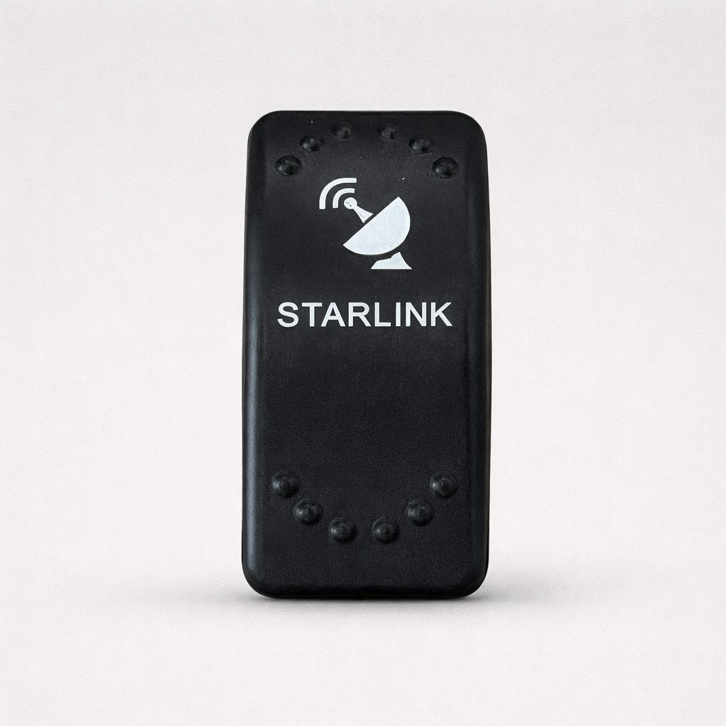 Starlink 3 pole rocker switch front view without LED illumination