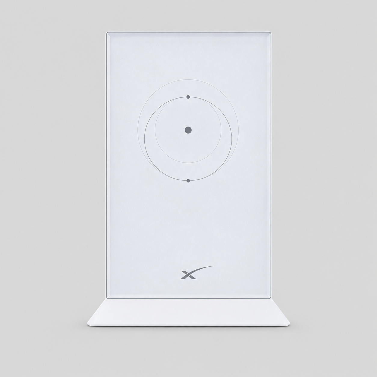 Starlink Gen 2 Router UTR-211 front view showing the original white router standing upright on its integrated base