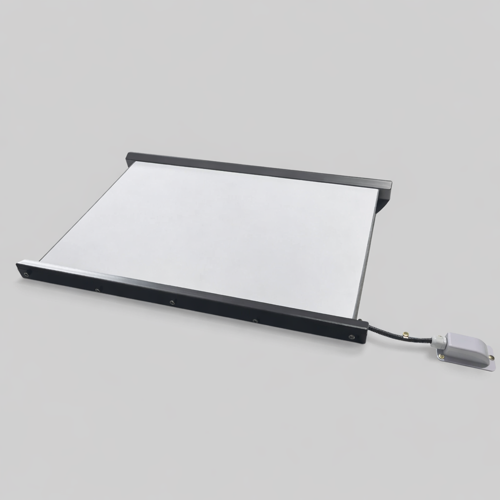 Low-profile side view of a Starlink Gen 3 Motion Mount for commercial vehicles. Ideal for rooftop internet installations, RVs, and mobile communication setups