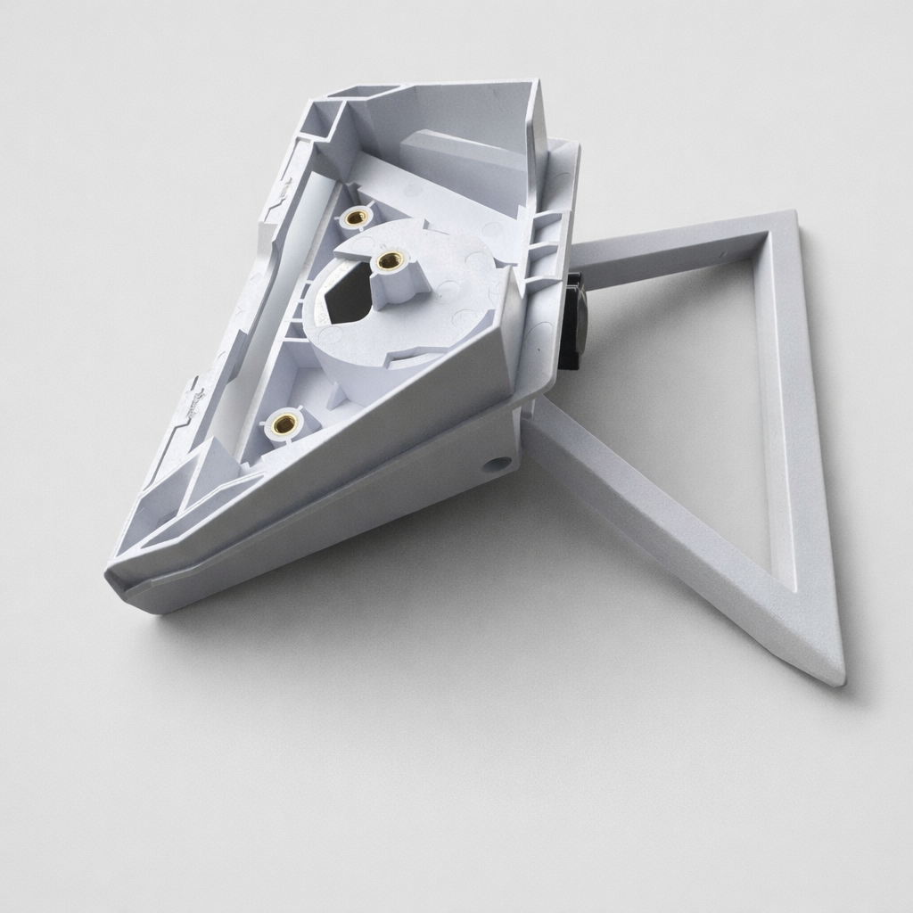 Starlink Mini 3-in-1 kickstand mount in grey with integrated triangular support frame and mounting plate, shown at an angle on a neutral background