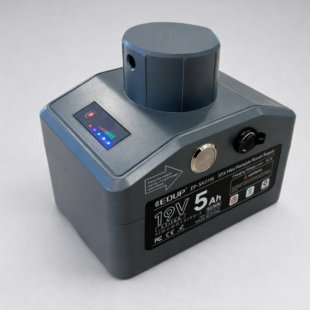5Ah portable battery power supply designed for Starlink Mini with battery level indicator and 19V output