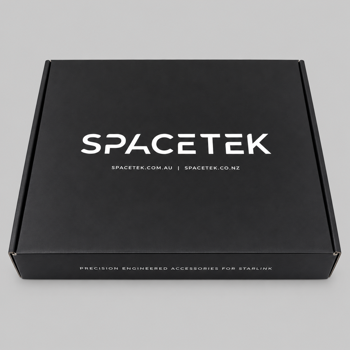Spacetek Starlink Mini Aluminium In-Motion Mount in premium black branded packaging, designed for secure vehicle mounting