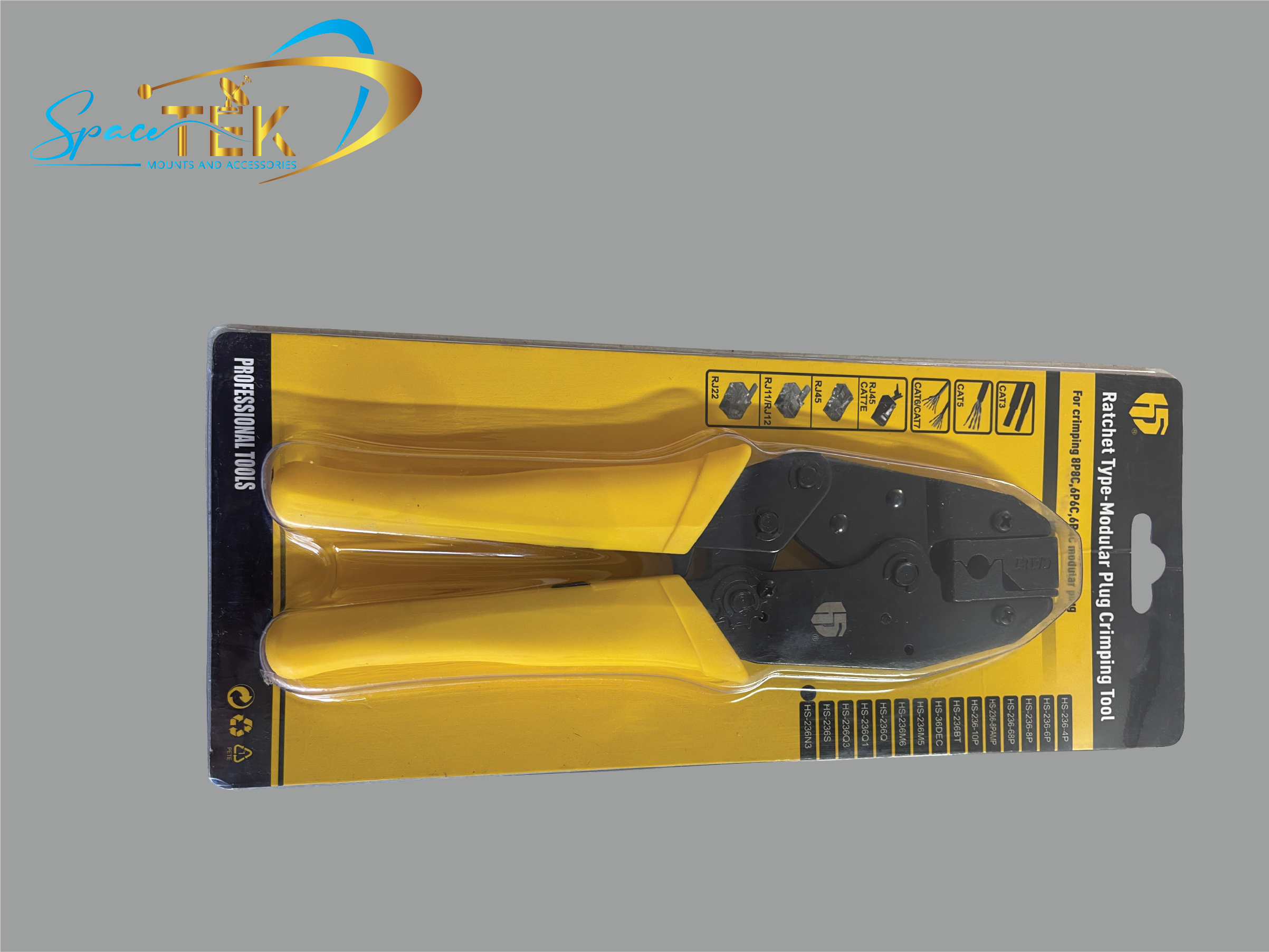 Heavy Duty RJ45 Crimping Tool with 5 X Shielded Plug's SpaceTek