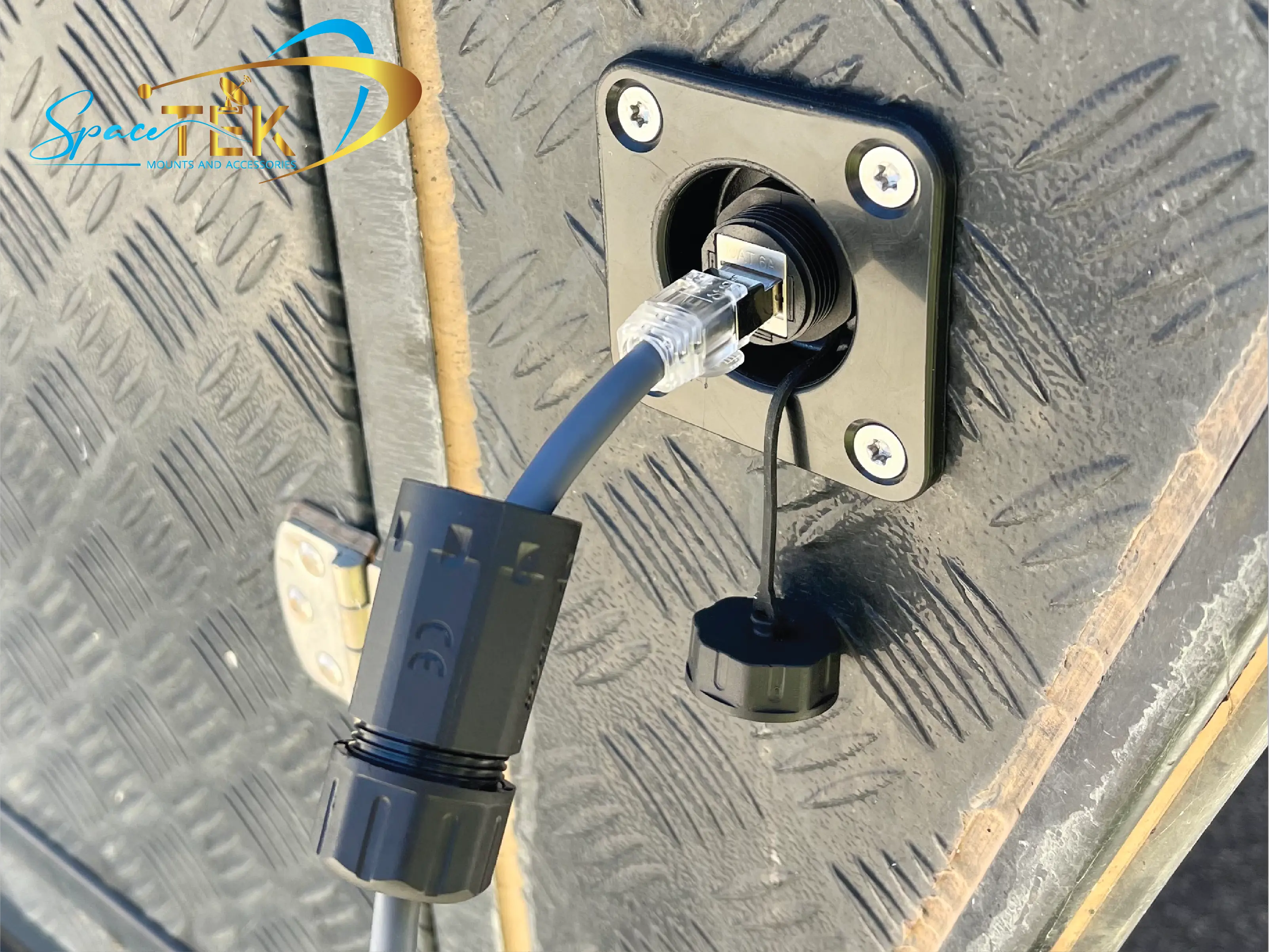 Caravan RV - RJ45 Recessed Data Socket for Starlink With Backing Plate SpaceTek