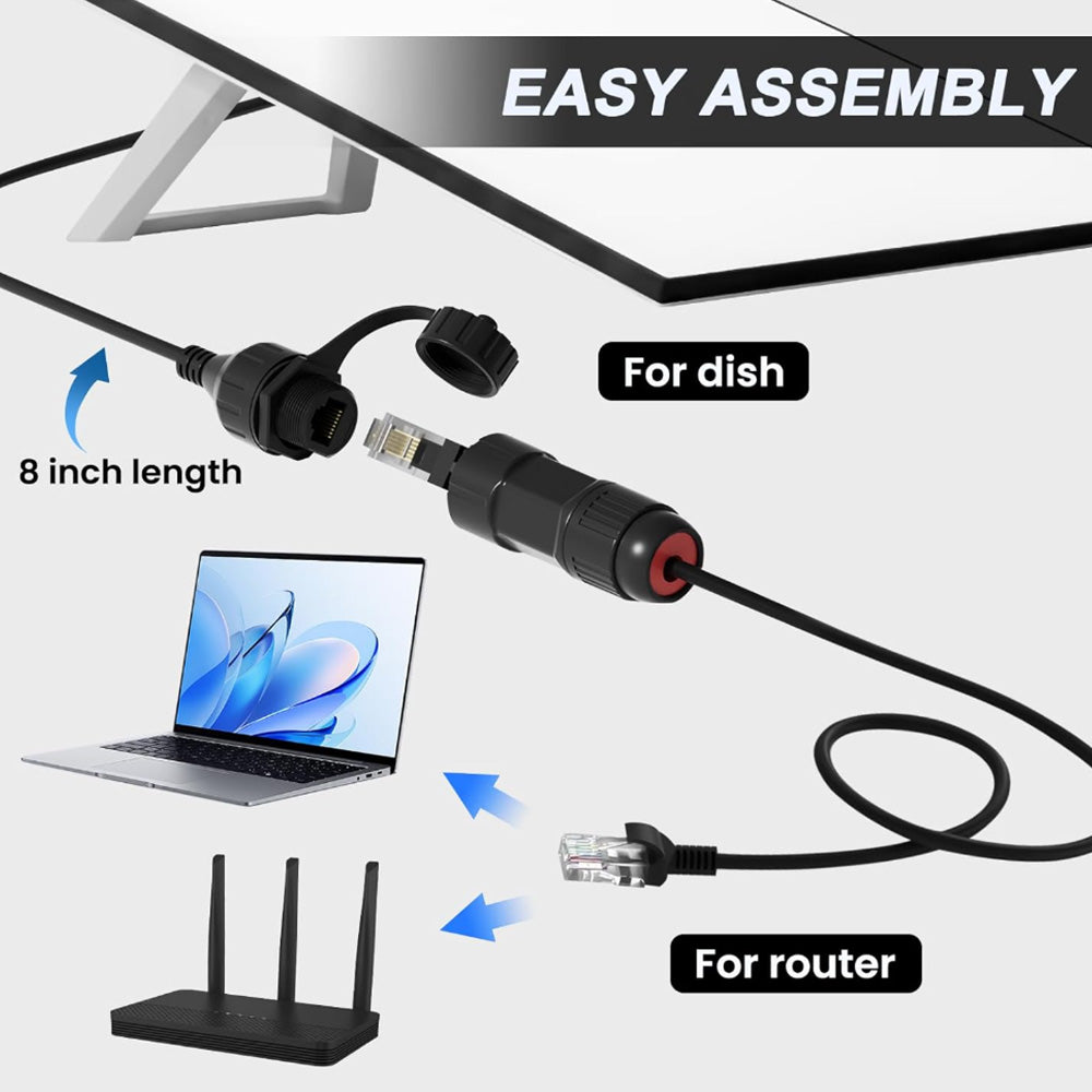 Generic Waterproof Ethernet RJ45 Adapter Connector for Starlink Gen 3/Mini