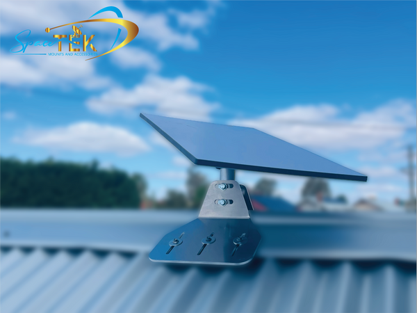 Gen 3 Ridge Cap Mount showing adjustable design for standard residential tin roofs with 25-30 degree pitch Gen 3 Ridge Cap Mount showing adjustable design for standard residential tin roofs with 25-30 degree pitch