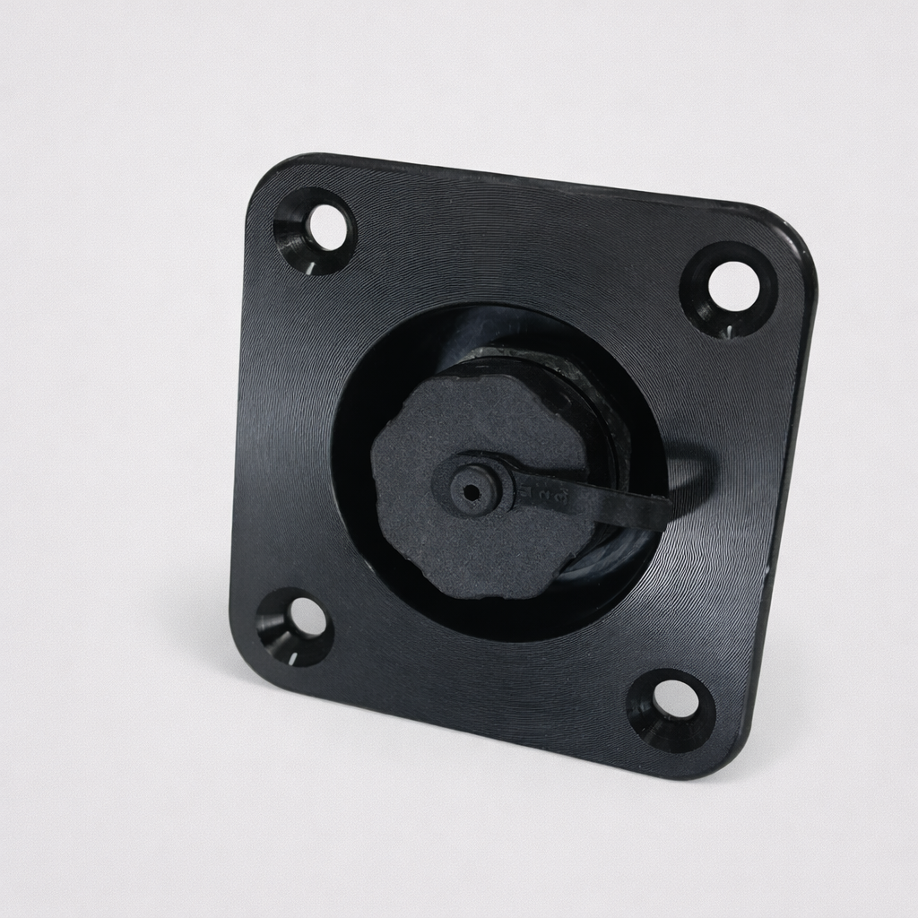 Starlink Mini Recessed DC Socket Square Front view, caravan RVs internet