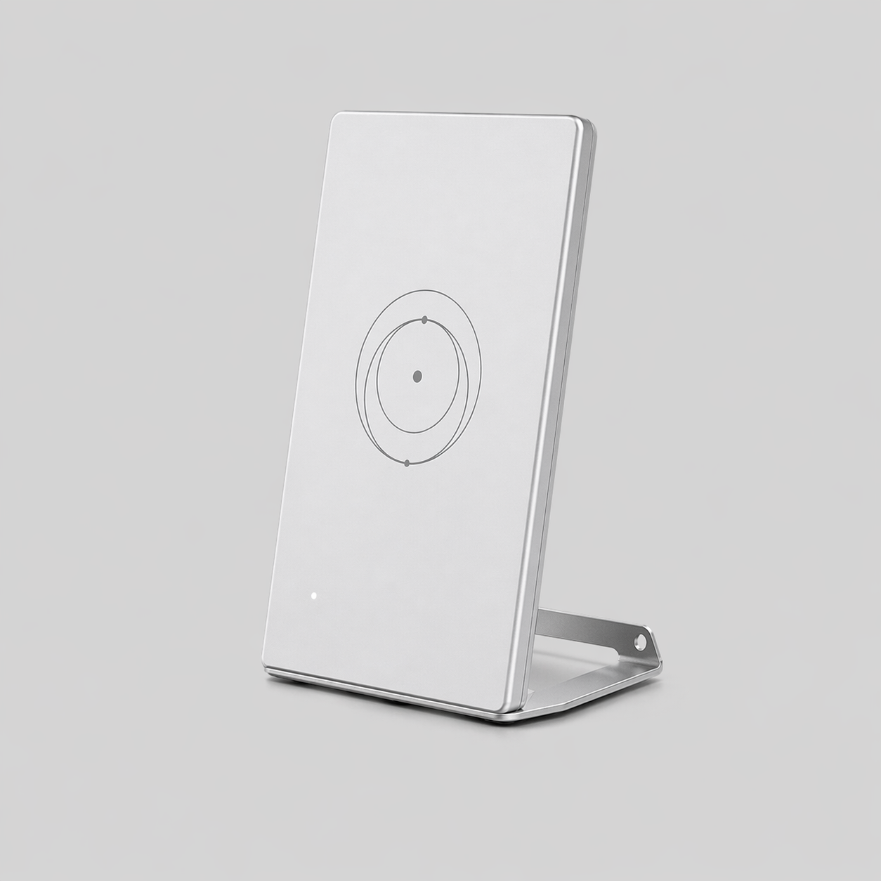 Starlink Router Mini on kickstand on a grey background
