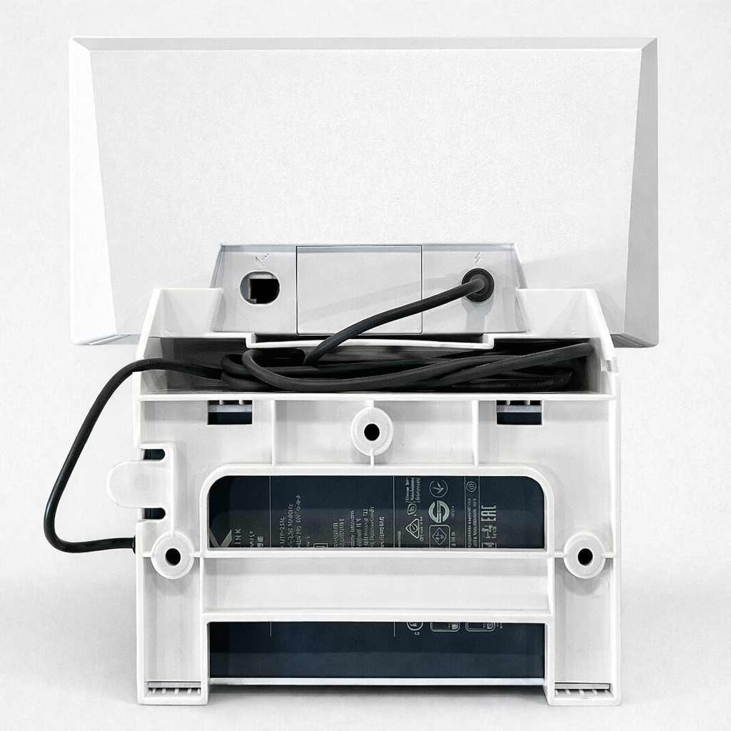Rear view showing cable management space inside Gen 3 router wall mount holder.