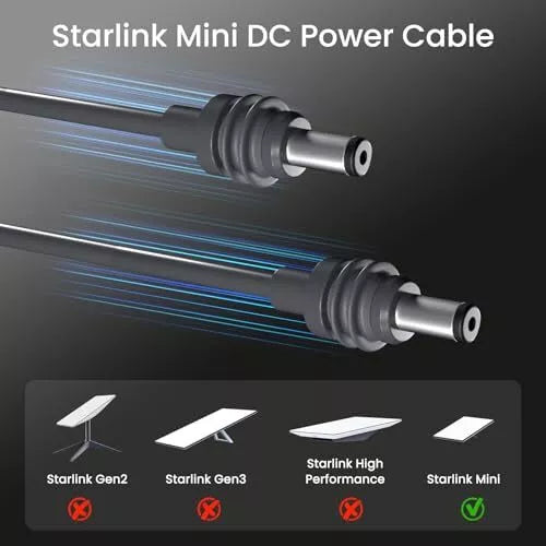 Quality Starlink Mini DC Power Cable - 0.2M - 20M